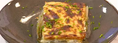Блюдо из цикория с ветчиной и сыром
