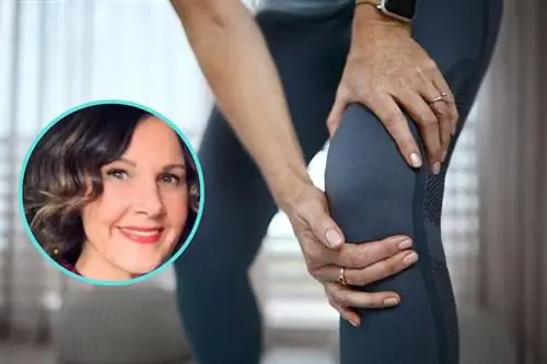 Крупный план женщины, держащейся за колено