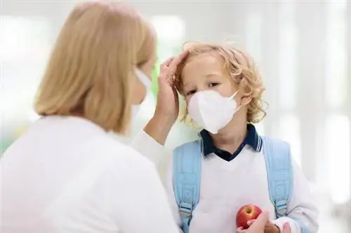 Ребенок и мать в масках