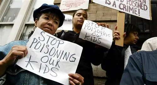 протест против отравления свинцом