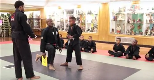 Инструктор по каратэ учит ребенка пробиваться сквозь доски (и эмоции)