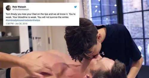 В Интернете есть много горячих версий о том, как Том Брэди целует своего сына