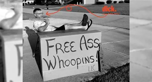 Дуэйн Стэмпер-старший - вирусный Папаша с задницей и каракули на фото со стрелкой, указывающей на него…