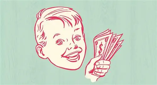 ребенок держит деньги