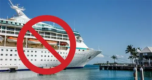 Большой круизный лайнер без вывески