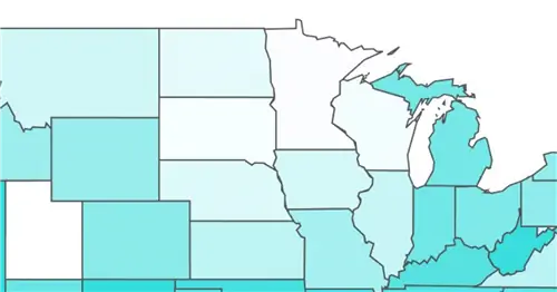 На этой карте показаны самые стрессовые штаты Америки