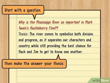 Напишите тезис, шаг 1