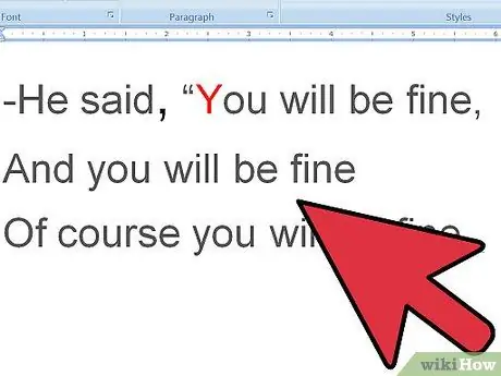 Форматирование диалога в рассказе Шаг 7