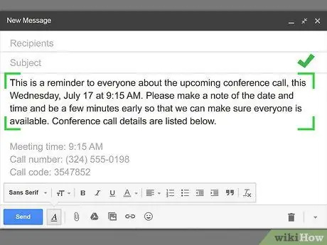 Написание деловых писем, шаг 2