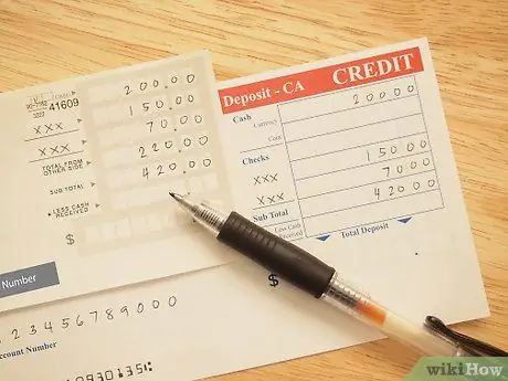 Заполните контрольную квитанцию о депозите Шаг 10