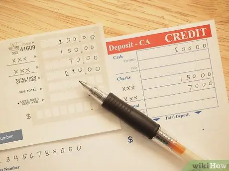 Заполните контрольную квитанцию о депозите Шаг 9