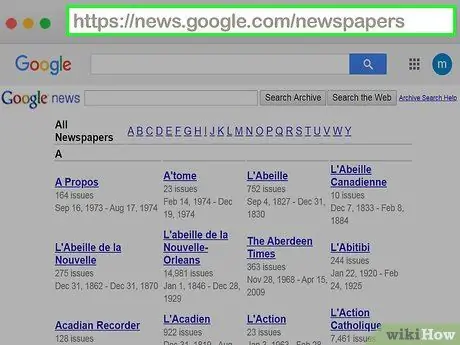 Найдите старые газетные статьи Шаг 1