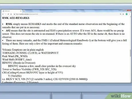 Прочтите авиационный сводный отчет о погоде (METAR) Шаг 15