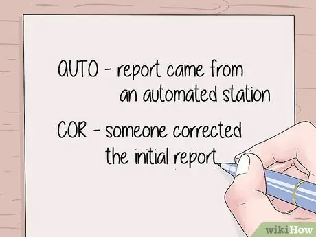 Прочтите авиационный сводный отчет о погоде (METAR) Шаг 5