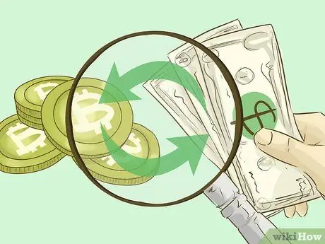 Конвертировать биткойны в доллары Шаг 1