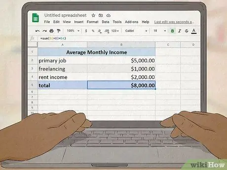 Составьте ежемесячный бюджет, шаг 1