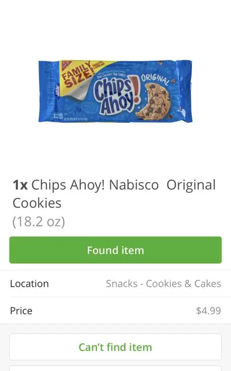 Заполните элемент доставки Instacart page