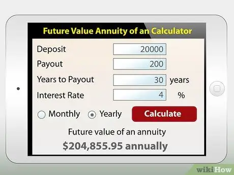 Рассчитайте аннуитеты на финансовом калькуляторе Шаг 4