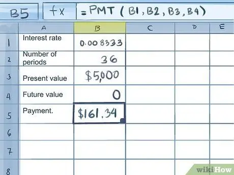 Расчет платежей по кредитной карте в Excel Шаг 10