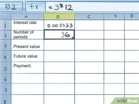 Расчет платежей по кредитной карте в Excel Шаг 4