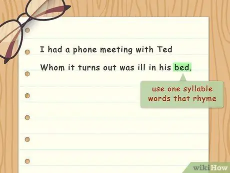 Напишите Лимерик Шаг 10