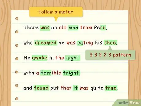 Напишите Лимерик Шаг 8