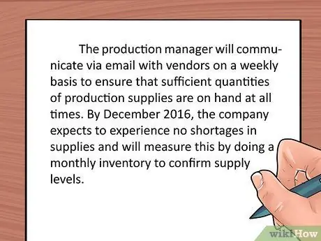 Запишите цели производительности, шаг 10