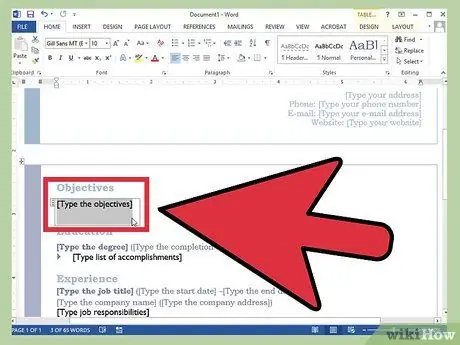 Создание резюме в Microsoft Word Шаг 12