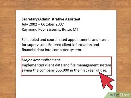 Напишите хронологическое резюме Шаг 9