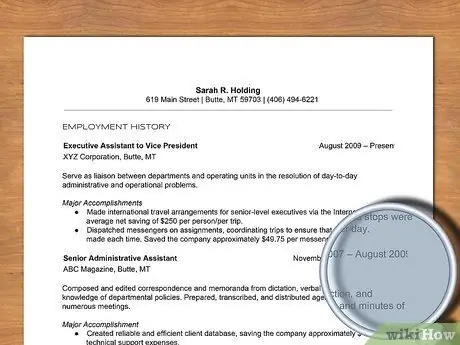 Напишите хронологическое резюме. Шаг 13