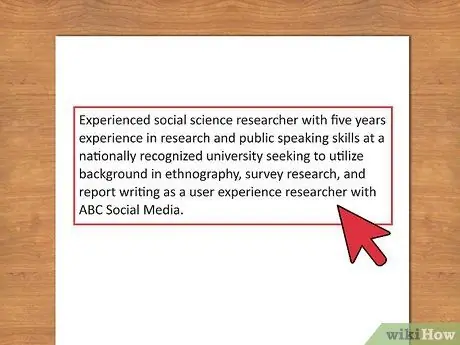 Напишите хронологическое резюме Шаг 6