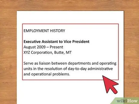 Напишите хронологическое резюме Шаг 7