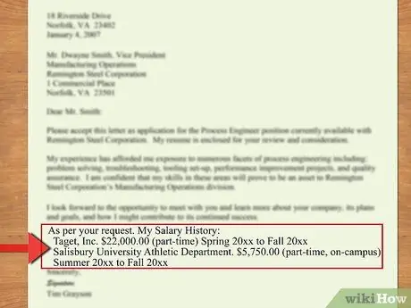 Включите историю зарплат в шаге 11 резюме