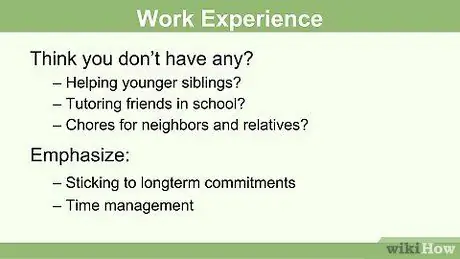 Создать резюме для подростка Шаг 7