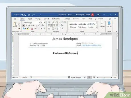 Включите ссылки в резюме Шаг 4