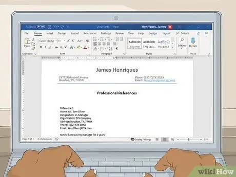 Включите ссылки в резюме, шаг 5