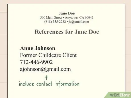 Включите услуги няни в резюме Шаг 12