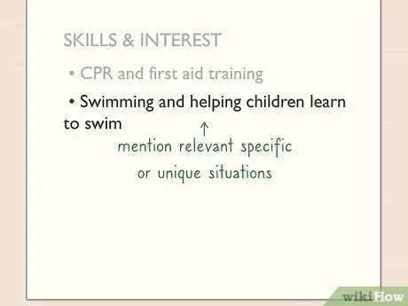 Включите услуги няни в резюме Шаг 6