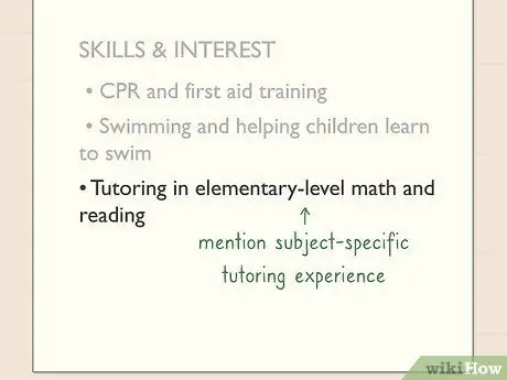 Включите услуги няни в резюме Шаг 7