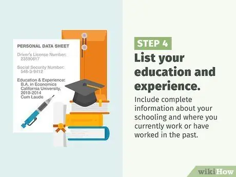 Составьте лист личных данных Шаг 7