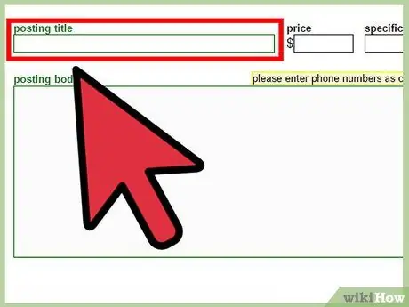 Публикация рекламы в Craigslist Шаг 1