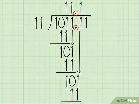 Разделите двоичные числа, шаг 7