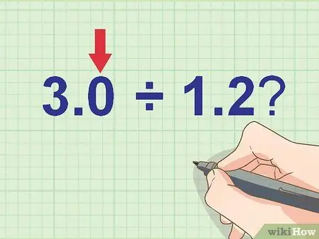 Разделите целое число на десятичную дробь. Шаг 2