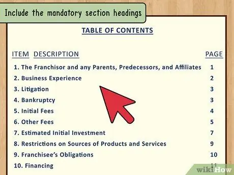 Создание заявлений о раскрытии информации для франшизы Шаг 9