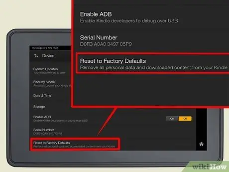 Сбросить Kindle Шаг 2