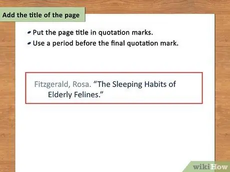 Цитируйте веб-сайт в формате MLA Шаг 8