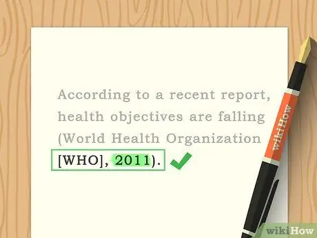 Укажите ВОЗ в APA Step 8