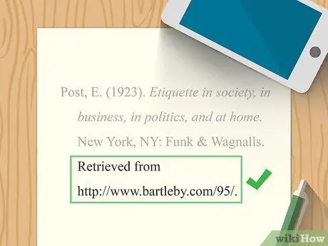 Цитируйте книгу в APA Step 7