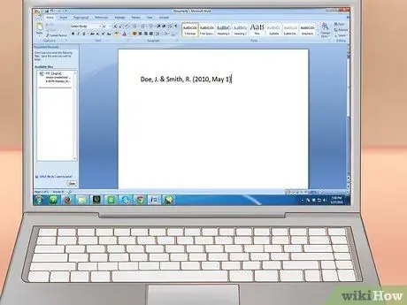 Цитируйте веб-сайт в APA Step 2