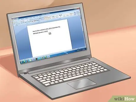 Цитируйте веб-сайт в APA Step 10